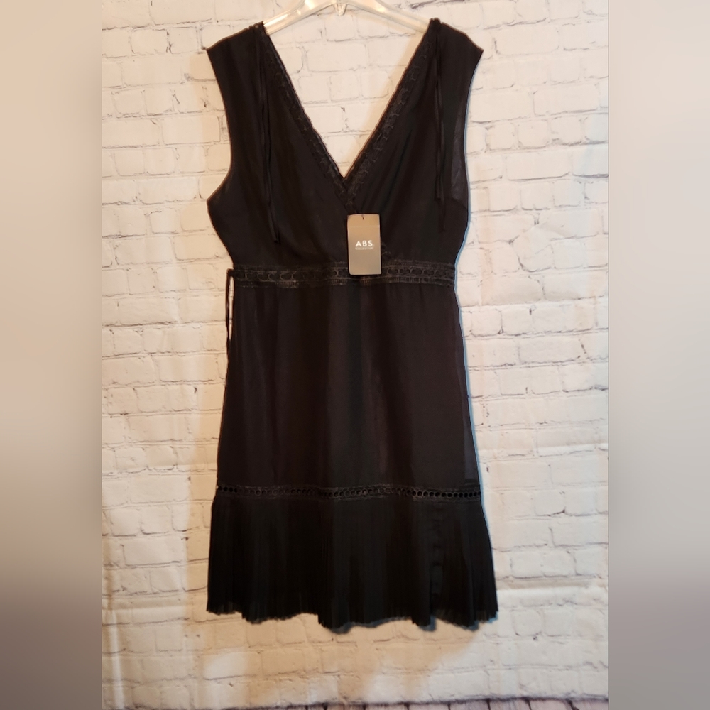 ABS/ Black  Faux Wrap Dress
